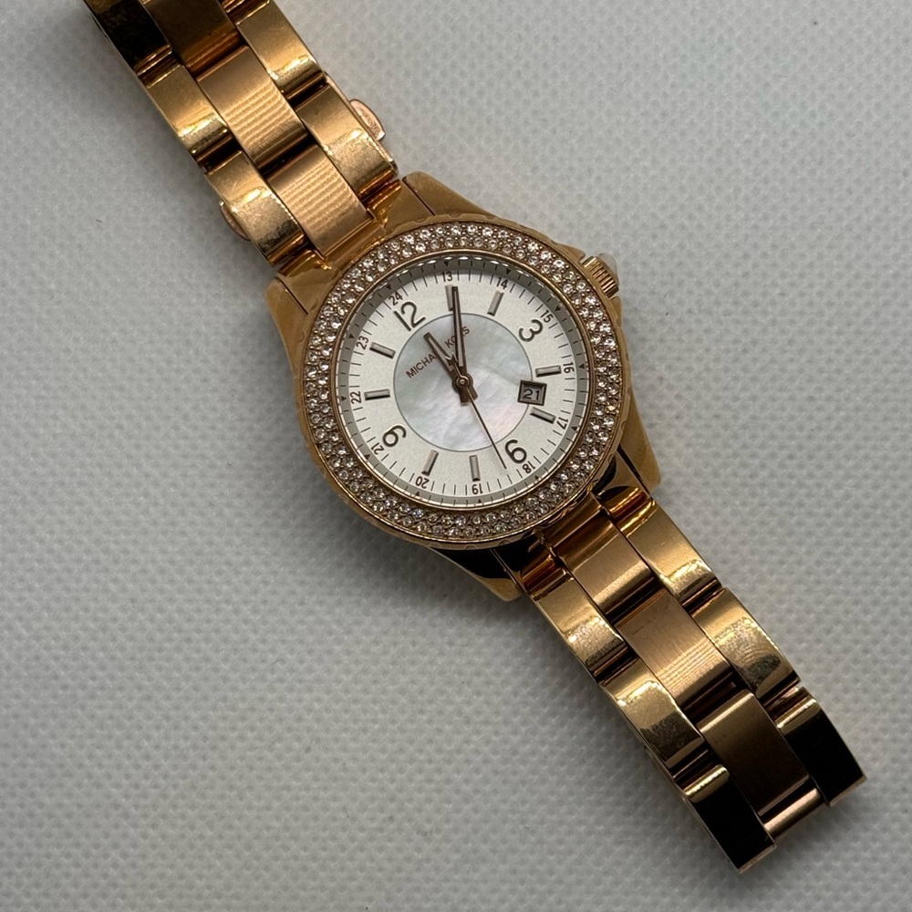 MICHAEL Michael Kors Gold Watch with White Dial